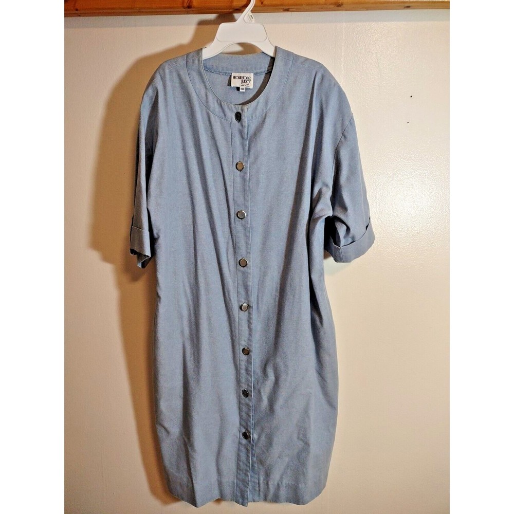 Brownstone Women's 18 Blue Button Dress Vintage